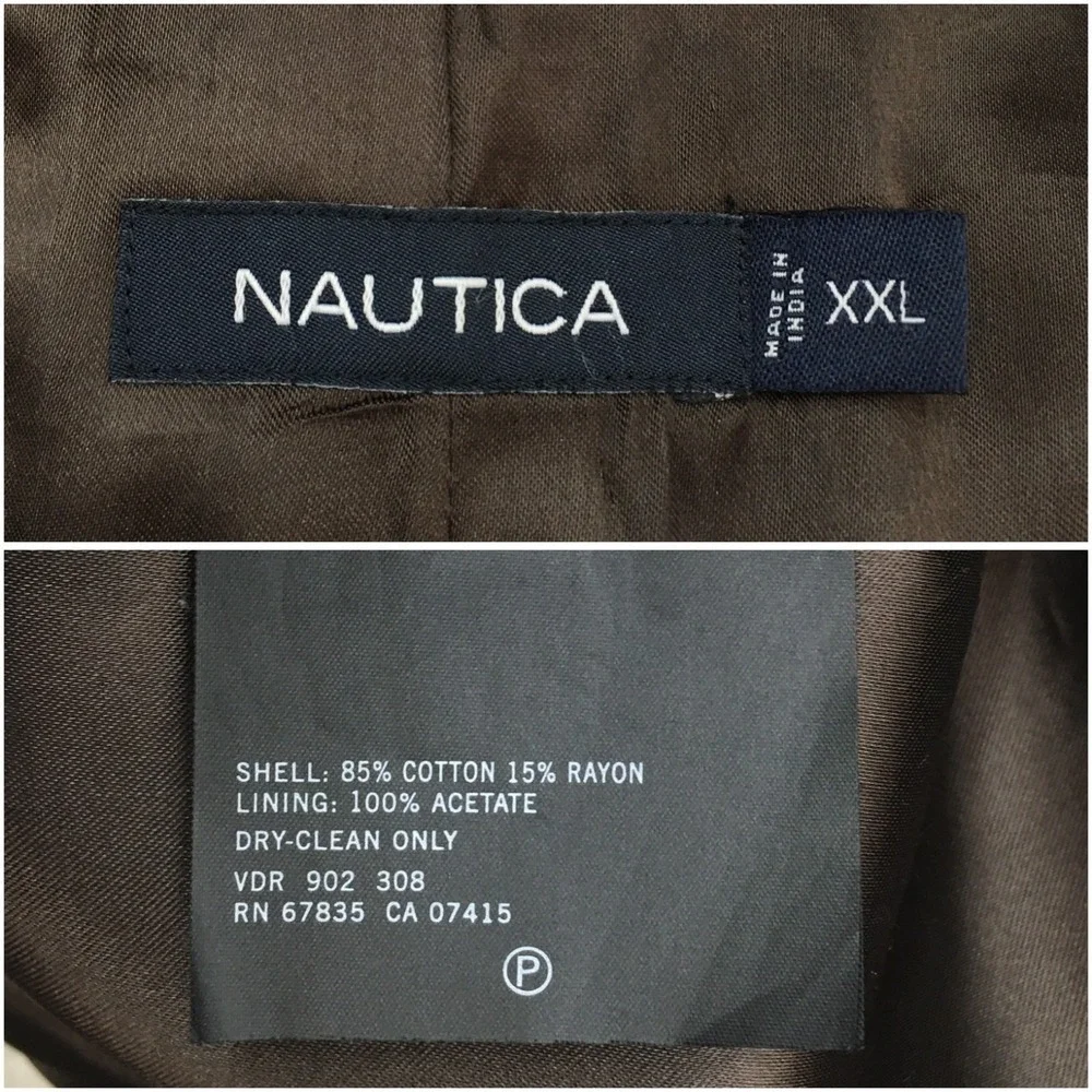 NAUTICA Men Corduroy Blazer Sport Coat Casual Jacket Size 2XL (48L) Suit (FLAWS)